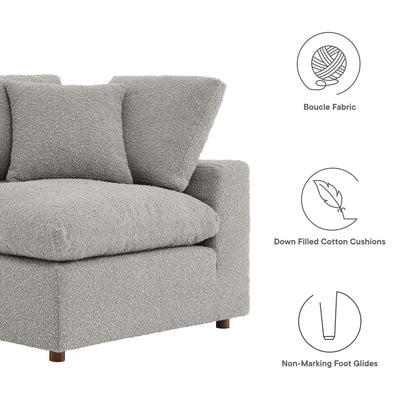 Commix Down Filled Overstuffed Boucle Fabric Corner Chair by Furniture For America