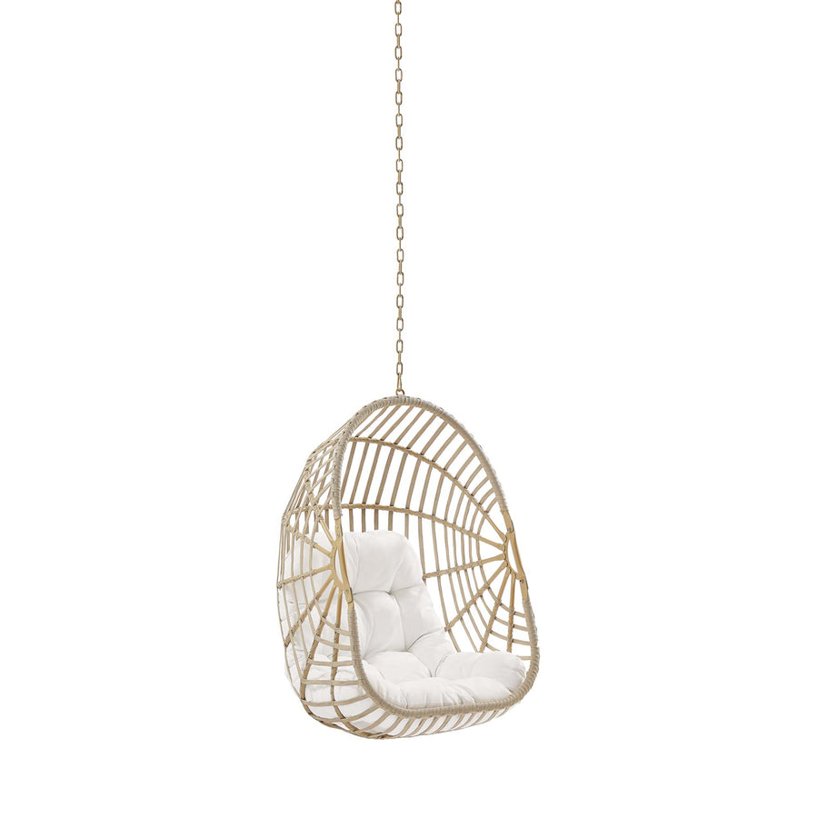 Notus Wicker Rattan Outdoor Patio Rattan Swing Chair without Stand in Natural White