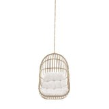 Notus Wicker Rattan Outdoor Patio Rattan Swing Chair without Stand in Natural White