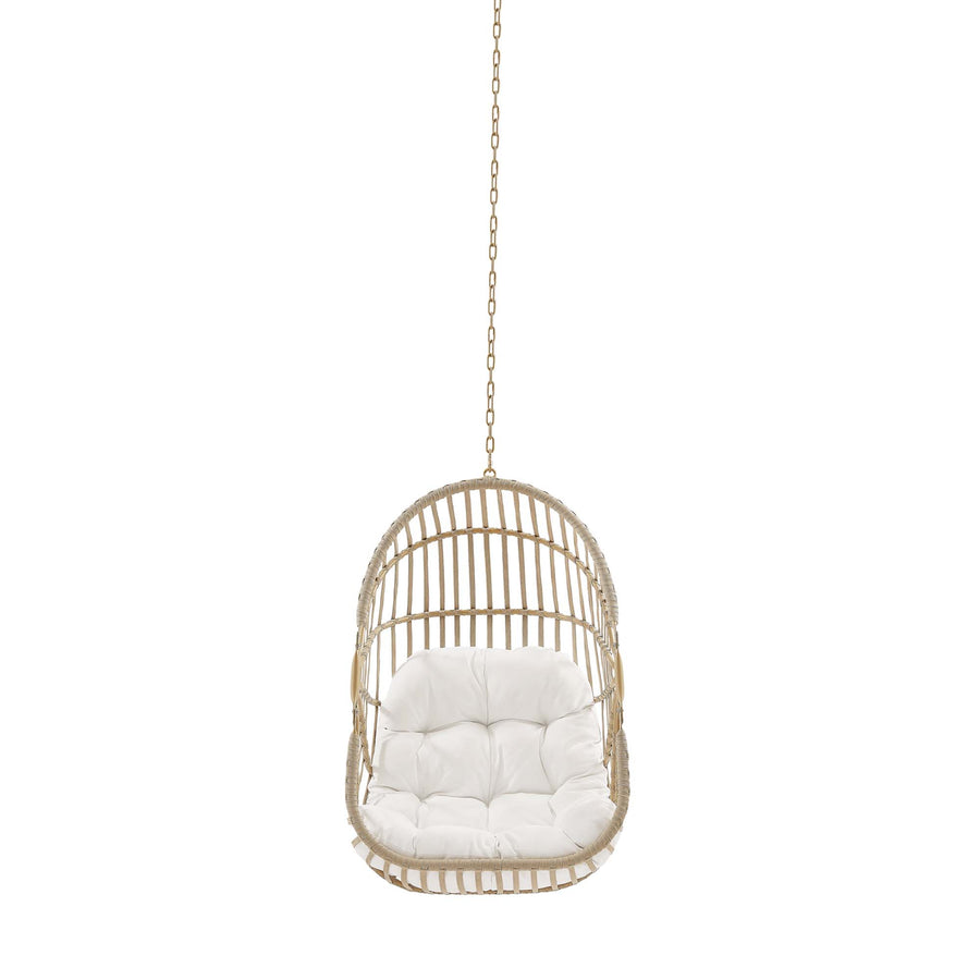 Notus Wicker Rattan Outdoor Patio Rattan Swing Chair without Stand in Natural White