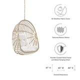 Notus Wicker Rattan Outdoor Patio Rattan Swing Chair without Stand in Natural White