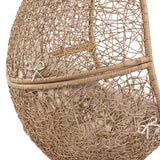 Luna Outdoor Patio Rattan Swing Chair in Cappuccino Beige