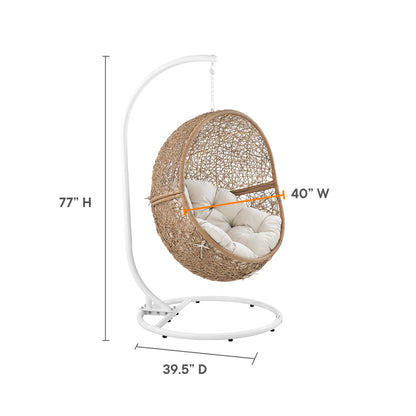 Encase Outdoor Patio Rattan Swing Chair by Furniture for America