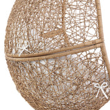 Luna Outdoor Patio Rattan Swing Chair in Cappuccino White
