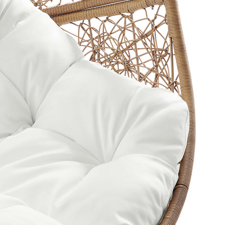 Encase Outdoor Patio Rattan Swing Chair in Cappuccino White