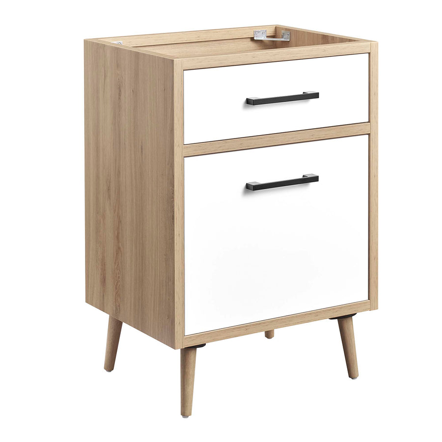 Crest 24" Bathroom Vanity Cabinet Sink Basin Not Included in Oak White