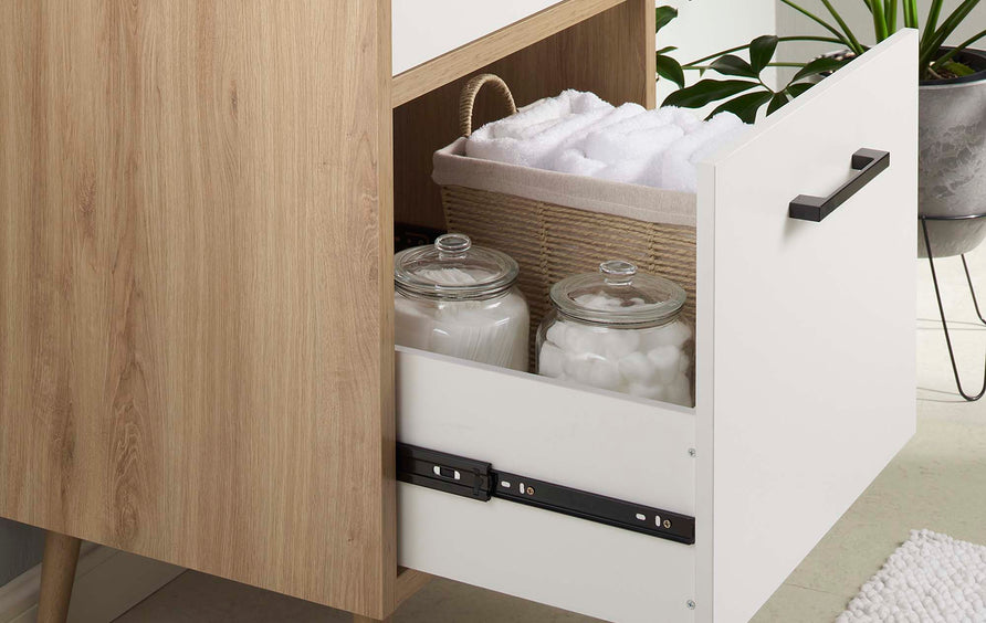 Crest 24" Bathroom Vanity Cabinet Sink Basin Not Included in Oak White