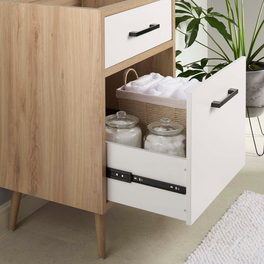 Crest 24" Bathroom Vanity Cabinet Sink Basin Not Included in Oak White