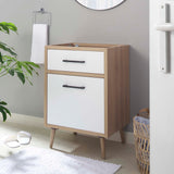 Crest 24" Bathroom Vanity Cabinet Sink Basin Not Included in Oak White