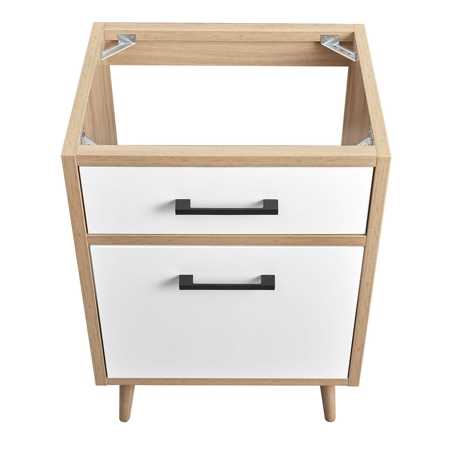 Crest 24" Bathroom Vanity Cabinet Sink Basin Not Included in Oak White