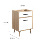 Crest 24" Bathroom Vanity Cabinet Sink Basin Not Included in Oak White