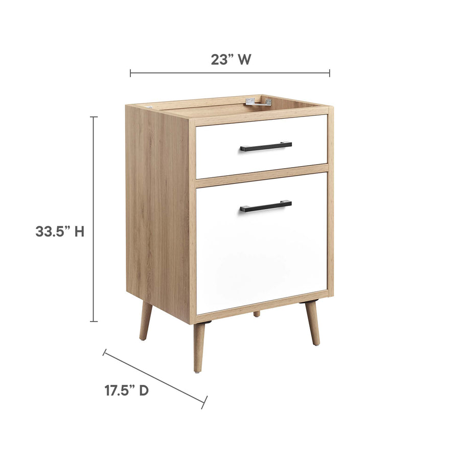 Crest 24" Bathroom Vanity Cabinet Sink Basin Not Included in Oak White