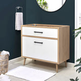 Crest 36" Bathroom Vanity Cabinet Sink Basin Not Included in Oak White