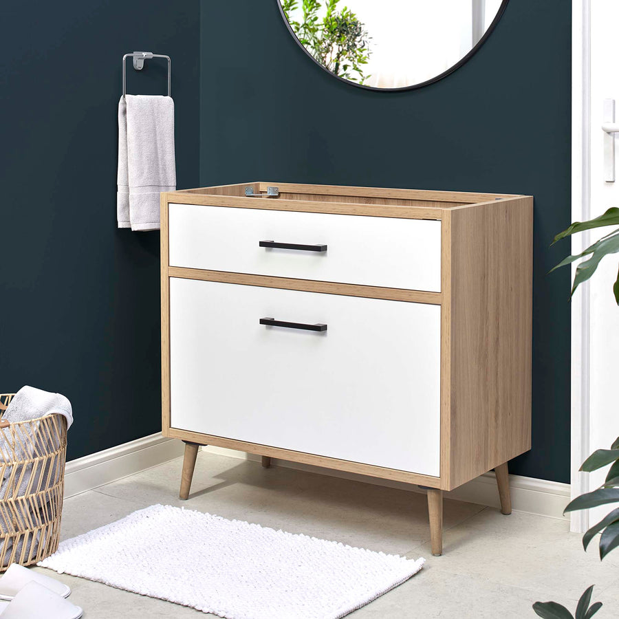 Crest 36" Bathroom Vanity Cabinet Sink Basin Not Included in Oak White