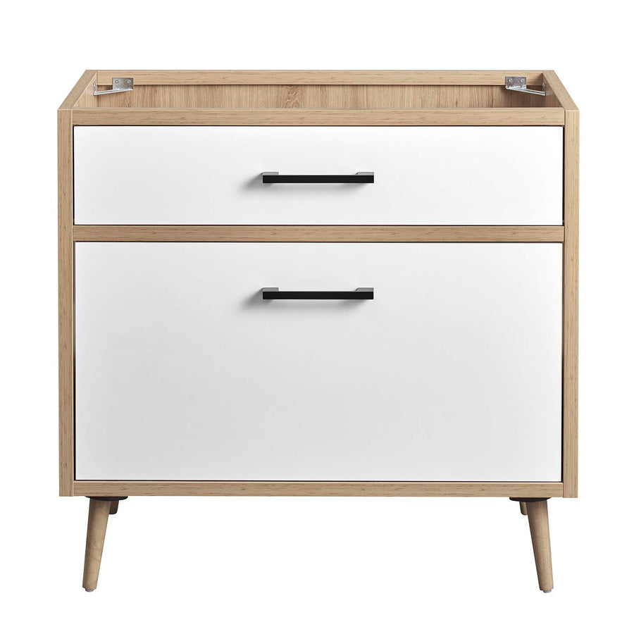 Crest 36" Bathroom Vanity Cabinet Sink Basin Not Included in Oak White