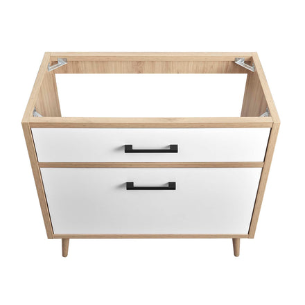 Maverick 36" Bathroom Vanity Cabinet Sink Basin Not Included in Oak White