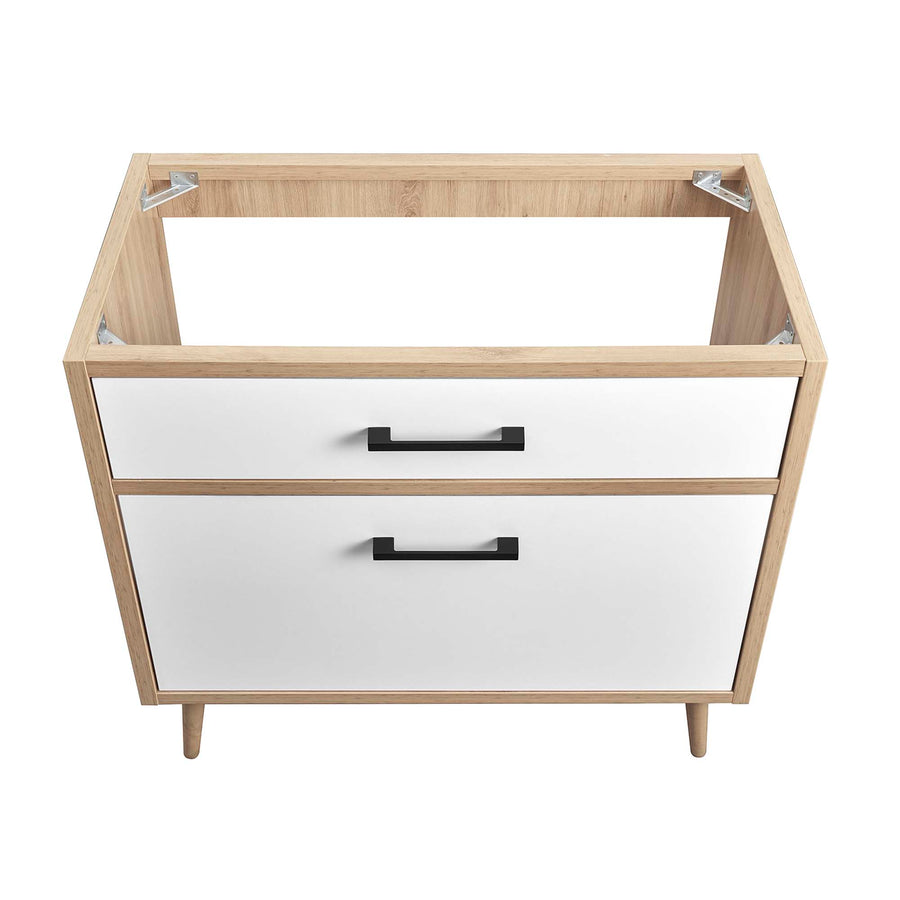 Crest 36" Bathroom Vanity Cabinet Sink Basin Not Included in Oak White