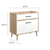 Crest 36" Bathroom Vanity Cabinet Sink Basin Not Included in Oak White