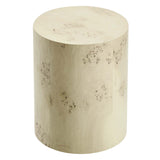 Gable 16" Round Burl Wood Side Table in Bleached Burl