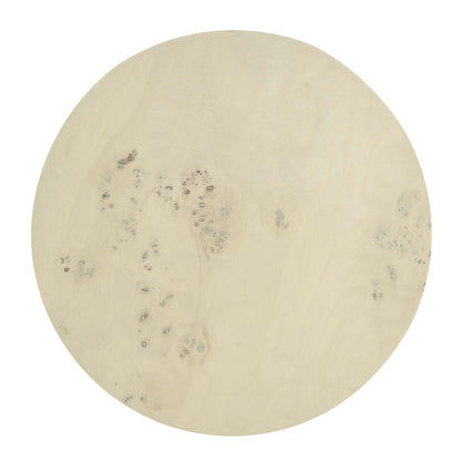 Cosmos 16" Round Burl Wood Side Table by Furniture For America