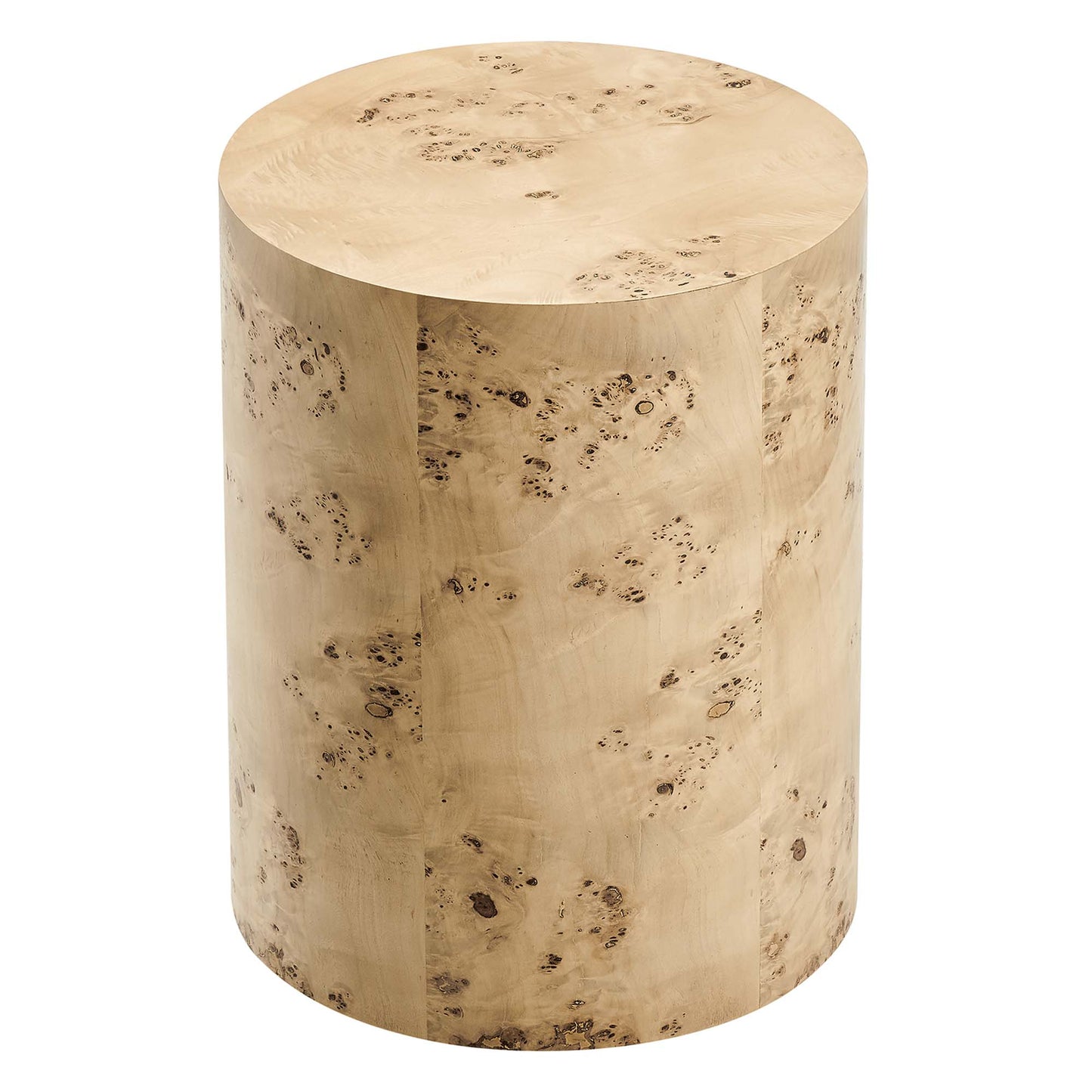 Cosmos 16" Round Burl Wood Side Table by Furniture For America