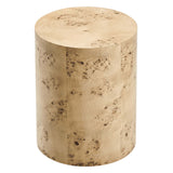 Gable 16" Round Burl Wood Side Table in Natural Burl