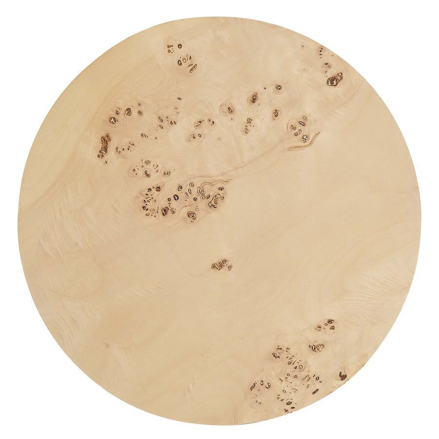 Gable 16" Round Burl Wood Side Table in Natural Burl