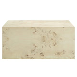 Gable 36" Square Burl Wood Coffee Table in Bleached Burl