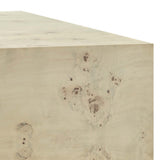 Gable 36" Square Burl Wood Coffee Table in Bleached Burl