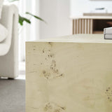 Gable 36" Square Burl Wood Coffee Table in Bleached Burl