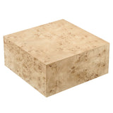 Gable 36" Square Burl Wood Coffee Table in Natural Burl