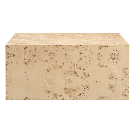 Cosmos 36" Square Burl Wood Coffee Table in Natural Burl