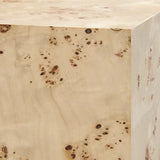 Gable 36" Square Burl Wood Coffee Table in Natural Burl