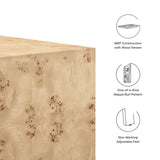 Gable 36" Square Burl Wood Coffee Table in Natural Burl
