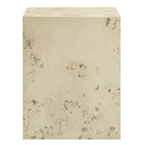 Gable 16" Square Burl Wood Side Table in Bleached Burl