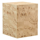 Gable 16" Square Burl Wood Side Table in Natural Burl