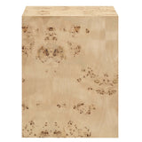 Gable 16" Square Burl Wood Side Table in Natural Burl