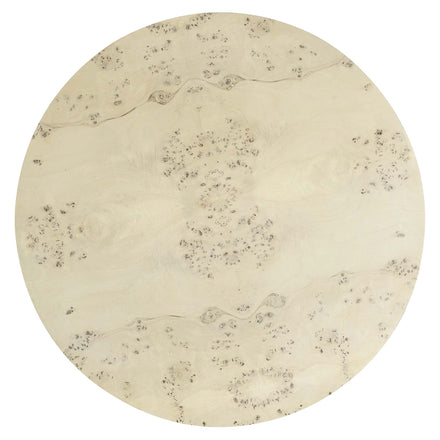 Cosmos 35" Round Burl Wood Coffee Table in Bleached Burl