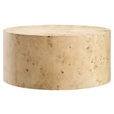 Gable 35" Round Burl Wood Coffee Table in Natural Burl