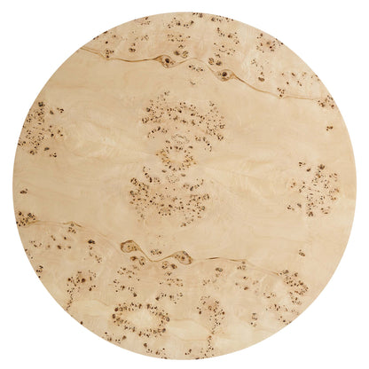 Cosmos 35" Round Burl Wood Coffee Table by Furniture For America