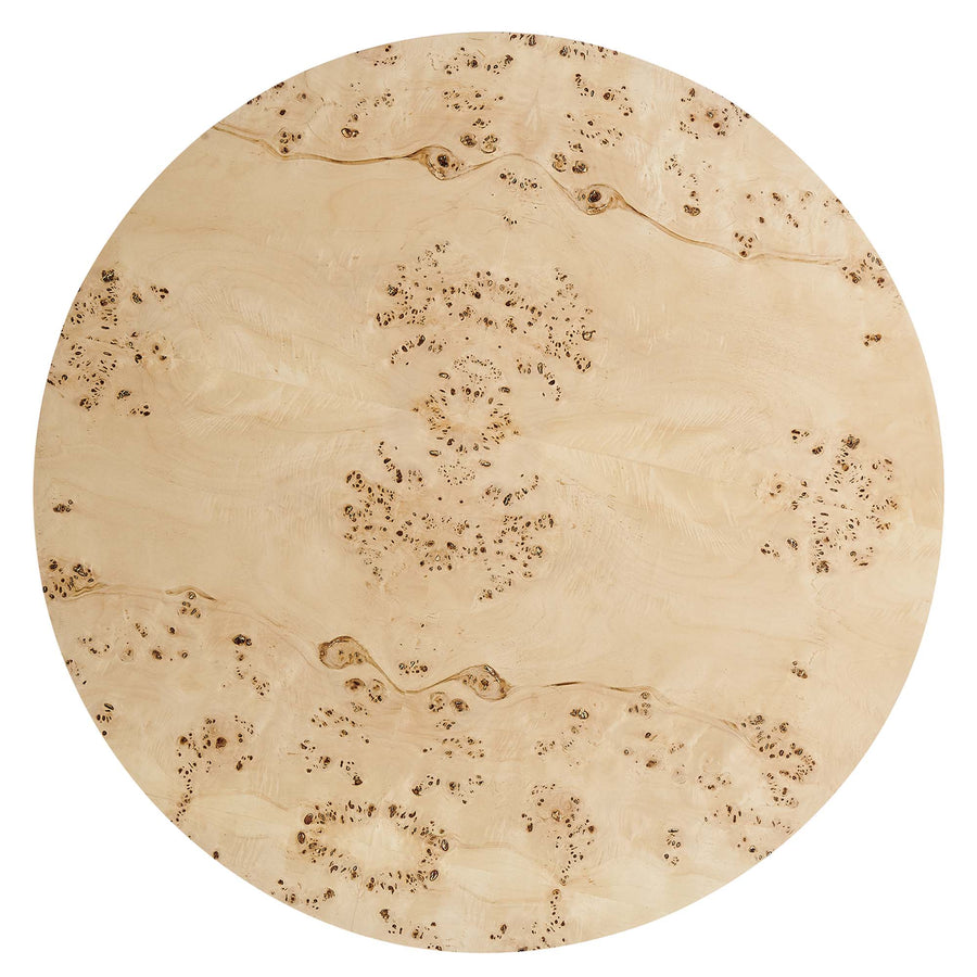 Gable 35" Round Burl Wood Coffee Table in Natural Burl