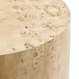 Gable 35" Round Burl Wood Coffee Table in Natural Burl