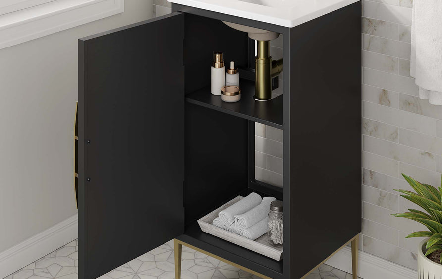 Briar 18" Bathroom Vanity in White Black