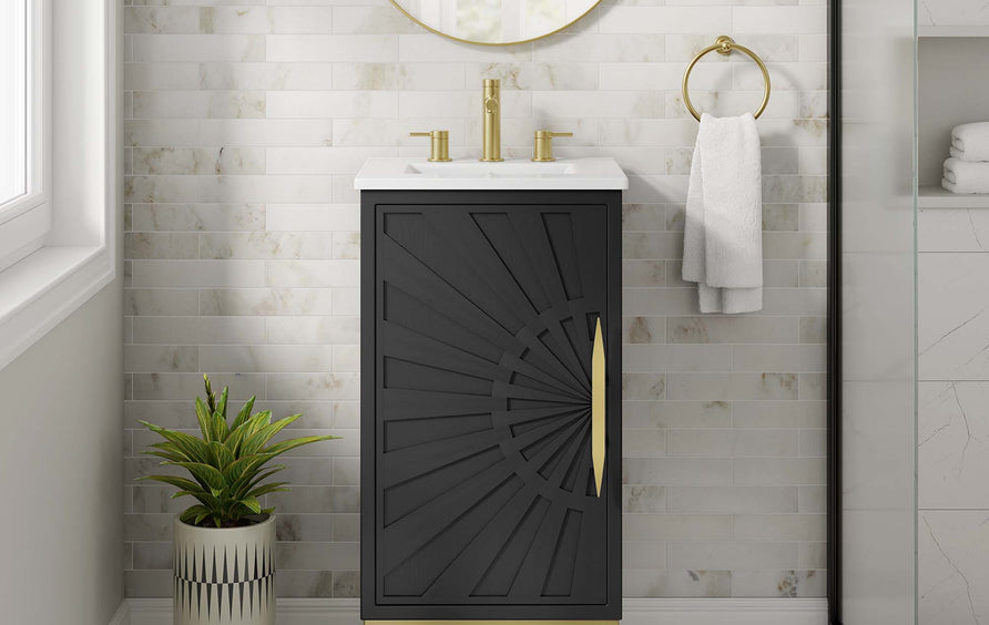 Briar 18" Bathroom Vanity in White Black