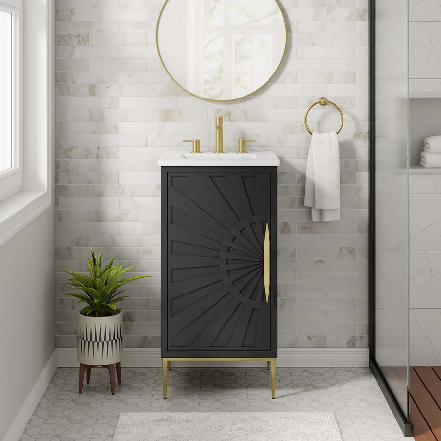 Briar 18" Bathroom Vanity in White Black
