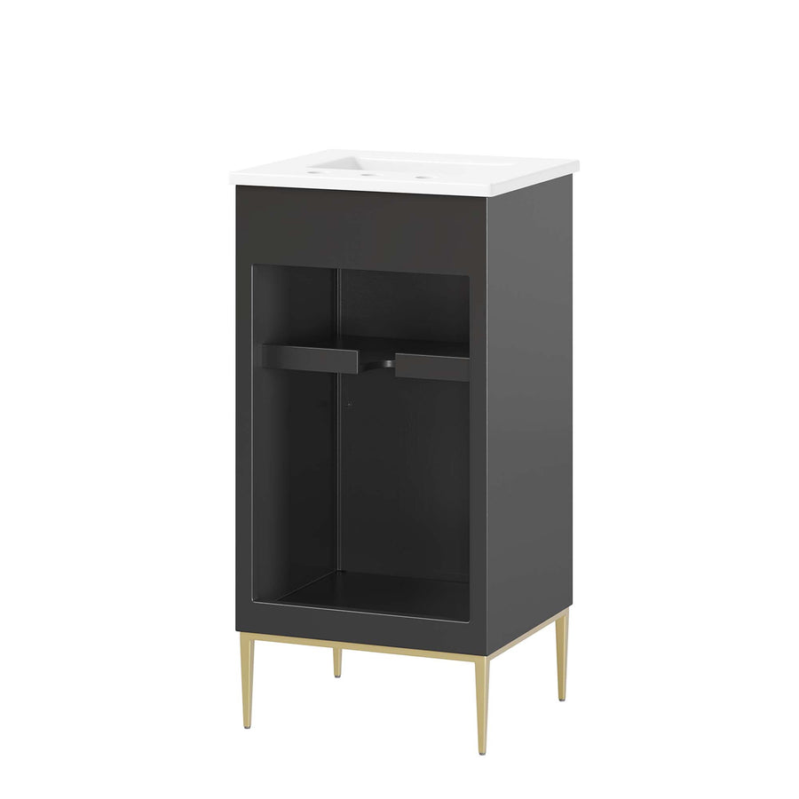 Briar 18" Bathroom Vanity in White Black