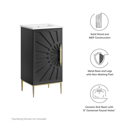 Awaken 18" Bathroom Vanity in White Black