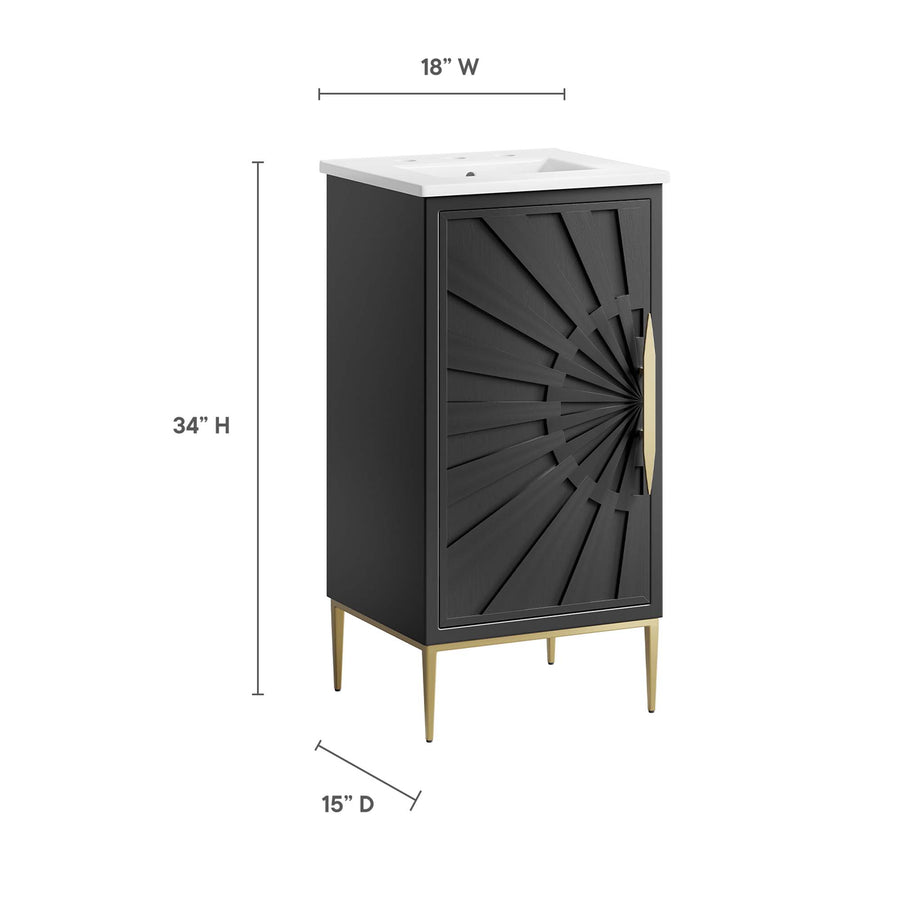 Briar 18" Bathroom Vanity in White Black