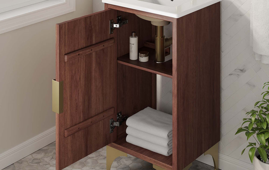 Ridge 18" Bathroom Vanity in White Walnut