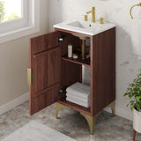 Ridge 18" Bathroom Vanity in White Walnut